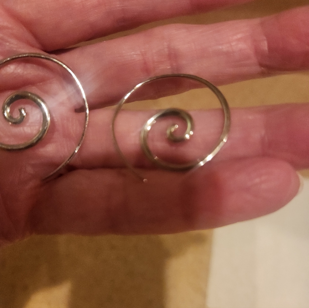 Sterling Silver Minimalist Threader Hoops - Picture 4 of 4